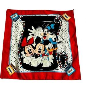 Vintage Walt Disney  Mickey Mouse Minnie Donald Goofy Handkerchief Collectible